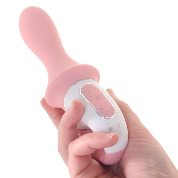 Satisfyer Air Pump Booty 5+ App Enabled Inflatable 12-Function Vibrating Anal Probe - Pink
