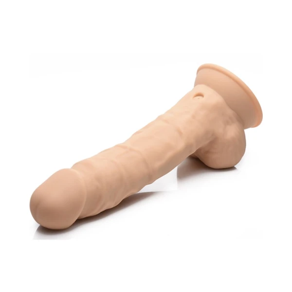 Fleshstixxx Vibrating Rechargeable Dong 8 In. Tan — image 6 of 13