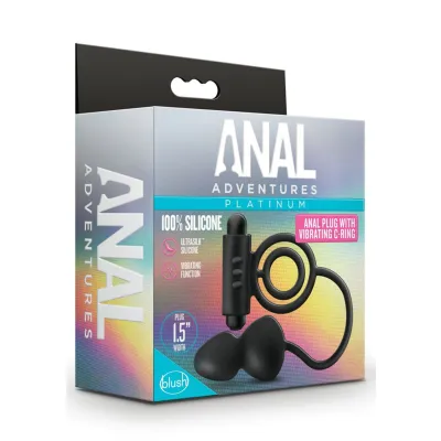Anal Adventures Platinum Plug With Vibrating Cock Ring