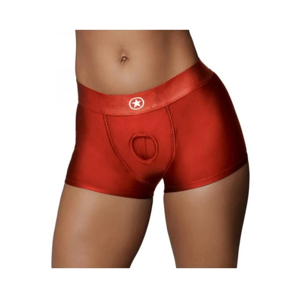 Strap-on Dildos & Harnesses: Ouch! Vibrating Strap-on Boxer Red M/l