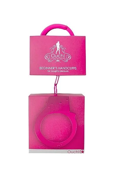 Ouch Beginners Handcuffs Metal Pink
