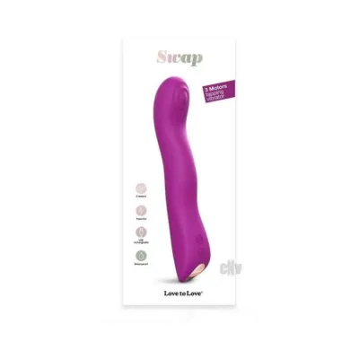 G Spot Vibrators Love To Love Swap Rechargeable Triple Motor Tapping Silicone G spot Vibrator Sweet Orchid