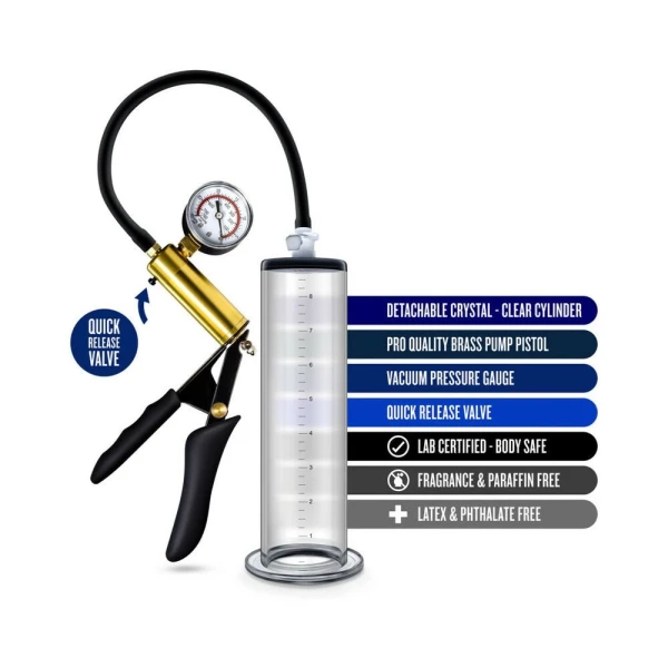 Performance - Vx6 Vacuum Penis Pump With Brass Pistol & Pressure Gauge -  Clear — image 24 of 25