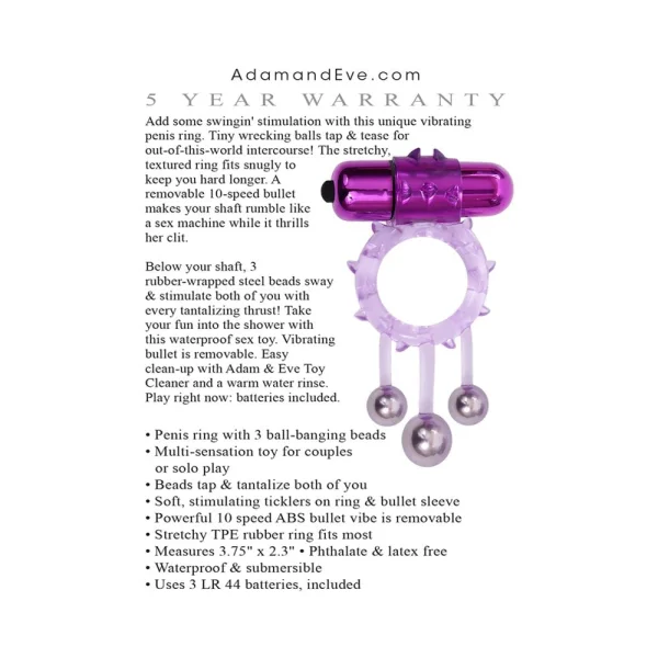 A&e Triple Ball Bangin' Vibrating Ring — image 8 of 9
