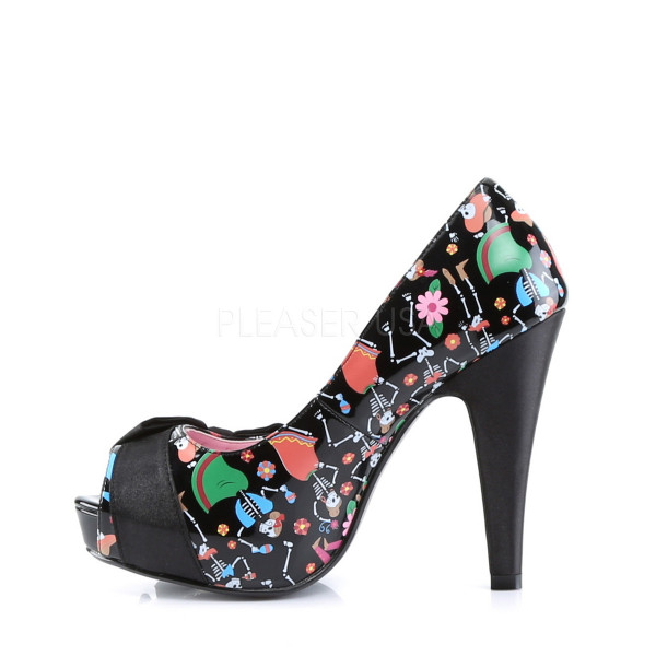 BETTIE-13 - 4 1/2" Heel, 1" Hidden P/F Open Toe Pump W/ Large Satin Bow — image 11 of 12
