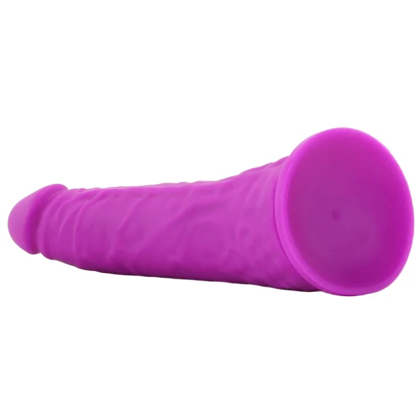 Colours Pleasures Thin 8 Inch Purple Silicone Suction Cup Dildo