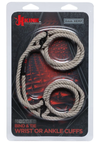 KINK - Hogtied - Bind & Tie - 6mm Hemp Wrist or Ankle Cuffs