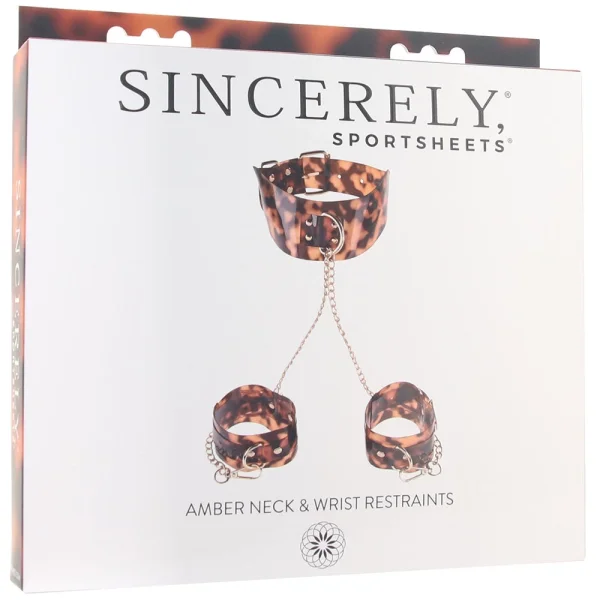 Sincerely Amber Neck & Wrist Restraints By Sportsheets