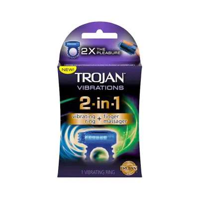 Trojan 2 in 1 Vibrating Ring Finger Massager 1