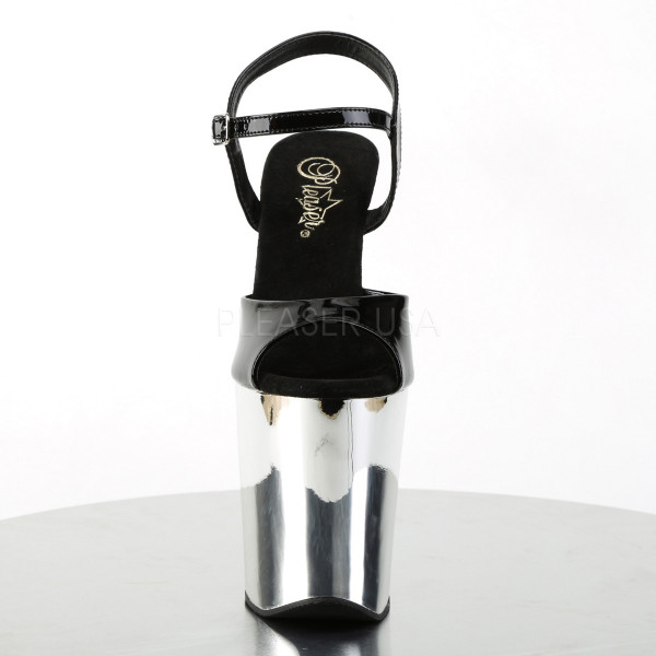 XTREME-809 - 8" Heel, 4" Slv Chrome PF Ankle Strap Sandal — image 2 of 4