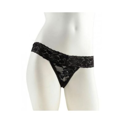 Hanky Spank Me Vibrating Panty Black Lace Thong