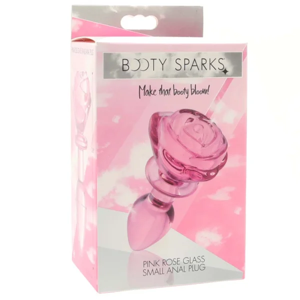 Booty Sparks Pink Rose Glass Anal Plug