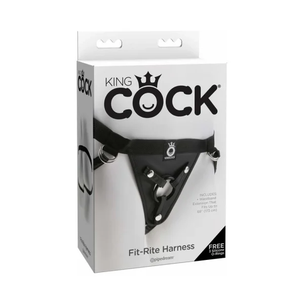 King Cock Fit Rite Harness Black Nylon Strap On