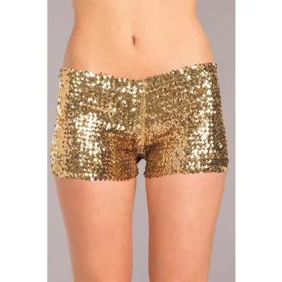 Sequin Booty Shorts Gold Large