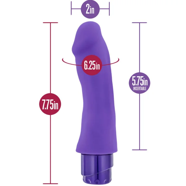 Luxe Marco Silicone Vibrating Dildo by Blush Novelties - Purple