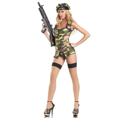 3 Piece Army Brat Military Costume M l Green M l