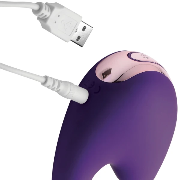 Shegasm Elevate Rechargeable Silicone G-Spot Vibrator With Clitoral Suction - Purple