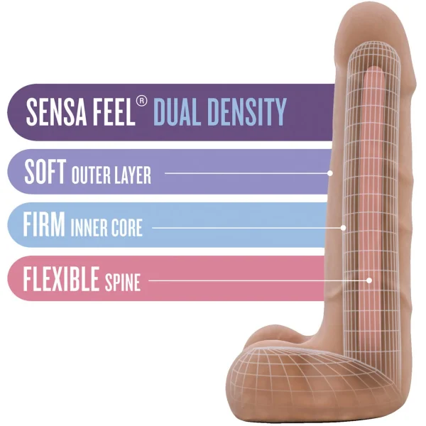 Au Naturel Sauve Sensa Feel Dual Density Dildo By Blush - Caramel