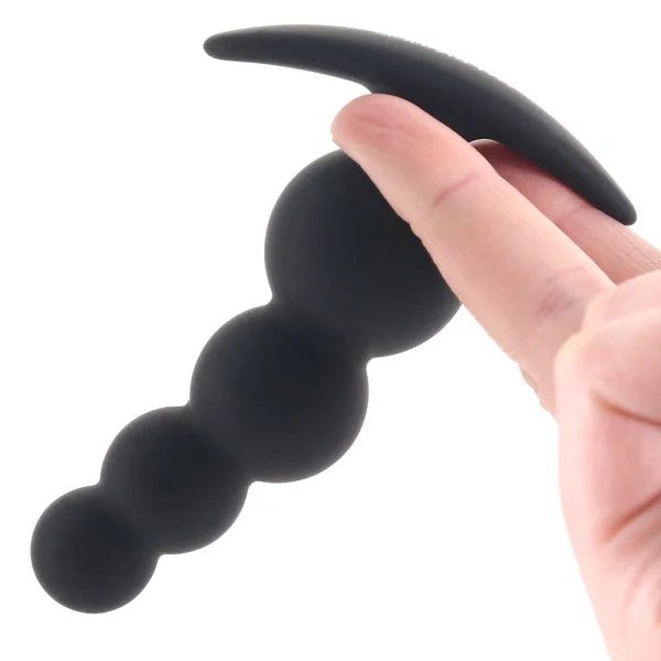 Boundless Beaded Plug Silicone Butt Plug By CalExotics - Black — image 15 of 15