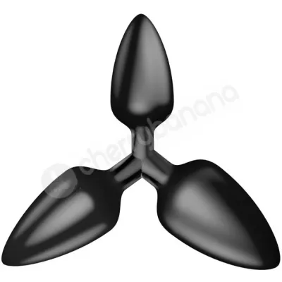 The 9 s Triad Black Smooth 3 Way Butt Plug