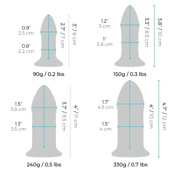 B-Vibe Glass Anal Dilators 4 Piece Set