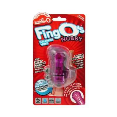 The Fing Os Fun Finger Vibe Silicone Waterproof 6 Per Display Nubby Only Purple