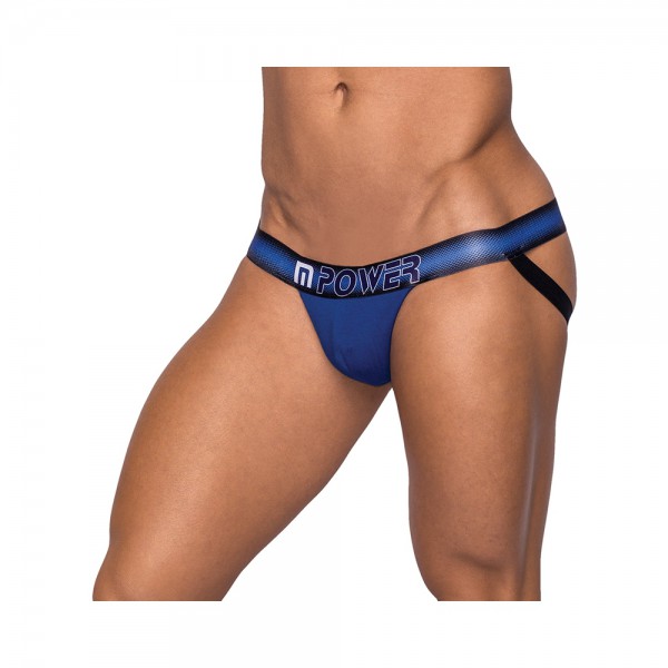 Male Power Pocket Pouch Jock With Pocket Cavity Navy Sm