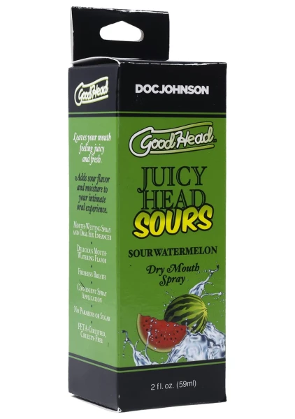GoodHead Juicy Head Sours Dry Mouth Spray 2 oz By Doc Johnson - Sour Watermelon