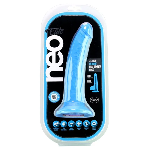 Blush Neo Elite 7.5 Inch Silicone Dual Density Suction Cup Dildo
