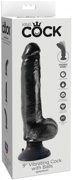 9" Vibrating Cock + Balls