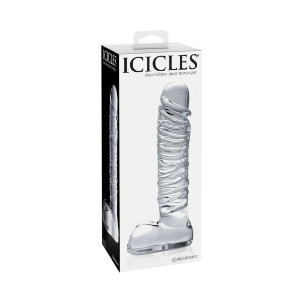 Icicles No. 63 Clear Glass Realistic Dildo