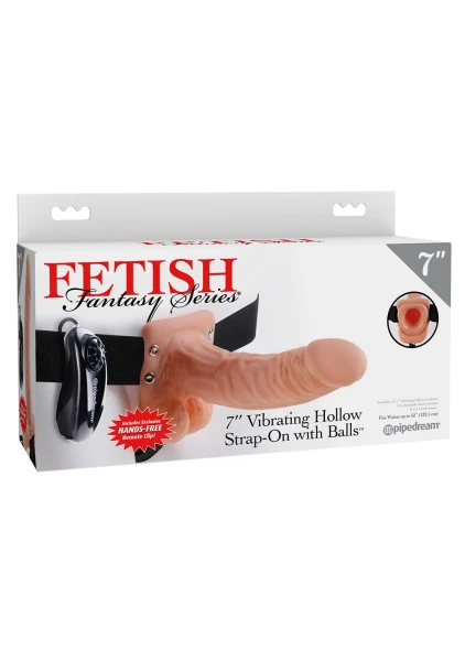 Fetish Fantasy Series 7'' Vibrating Hollow Strap-on With Balls