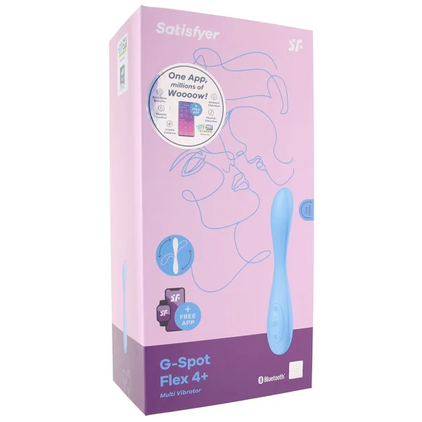 Satisfyer G-Spot Flex 4 Rechargeable Waterproof App Enabled 12-Function G-Spot Vibrator - Blue