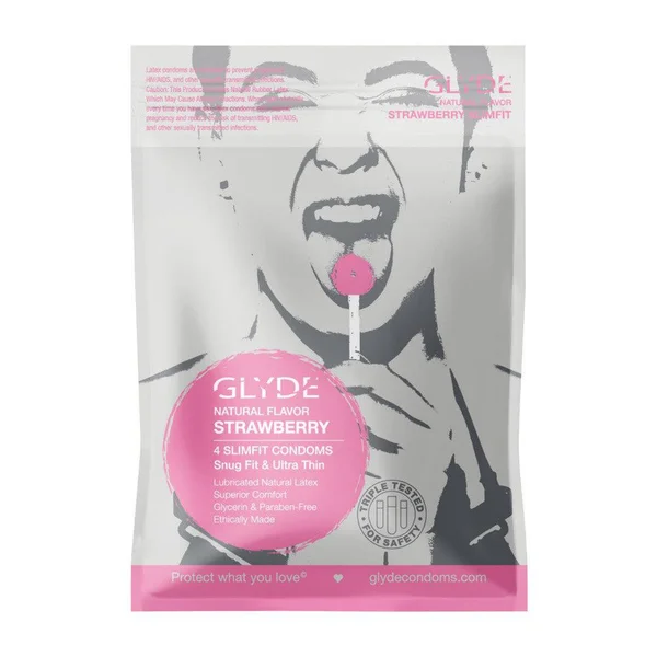 Glyde SlimFit Small Size Strawberry Flavored Vegan Condoms | 12-Pack — image 19 of 25