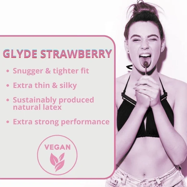 Glyde SlimFit Small Size Strawberry Flavored Vegan Condoms | 12-Pack — image 20 of 25