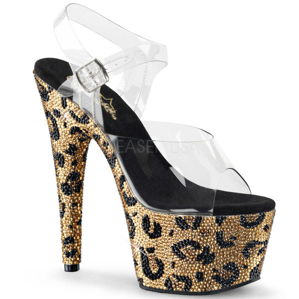 7 inches Heel, 2 3/4 inches PF Ankle Strap Sandal w/Leopard Pattern RS — image 9 of 12