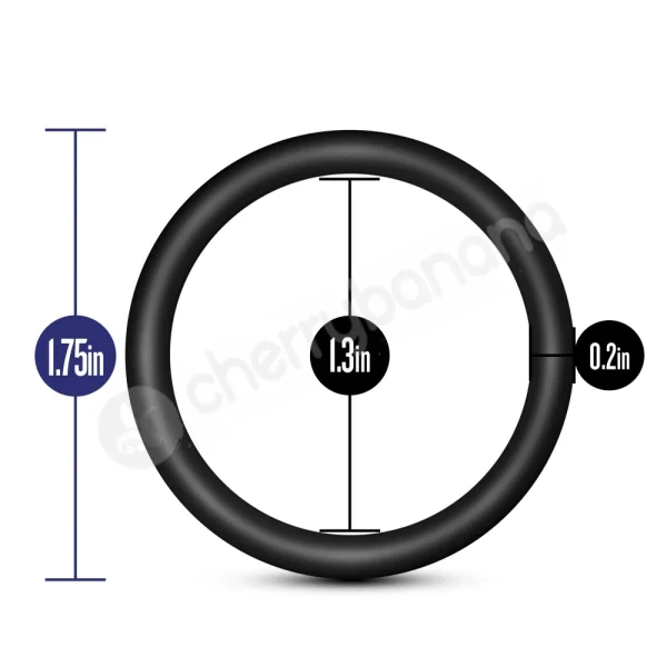 Performance VS1 Pure Premium Silicone Black Cock Rings Medium 3 Pack