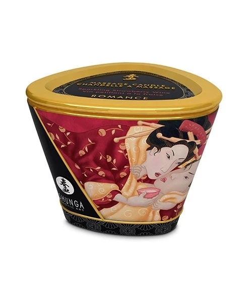 Shunga Soy Based Massage Candle - Sparkling Strawberry Wine