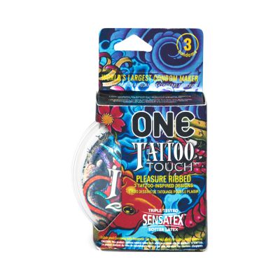 One Tattoo Touch Condom 3pk