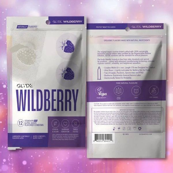 Glyde Ultra Organic Wildberry Flavored Vegan Condoms | 12-Pack — image 6 of 12