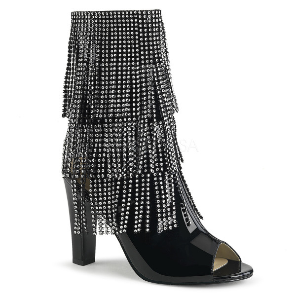4 inches Heel, 1 1/2 inches PF Open Toe/Heel Back Lace-Up Ankle Boot — image 13 of 16