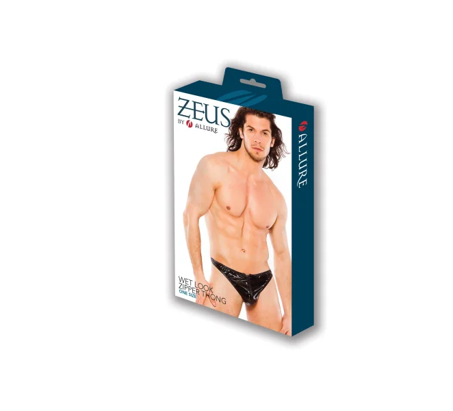 Wet Look Zipper Thong — image 7 of 8