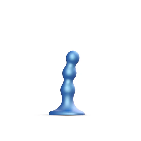 Strap-on-Me Hybrid Collection Ballsy Silicone Suction Cup Dildo - S Metallic Blue