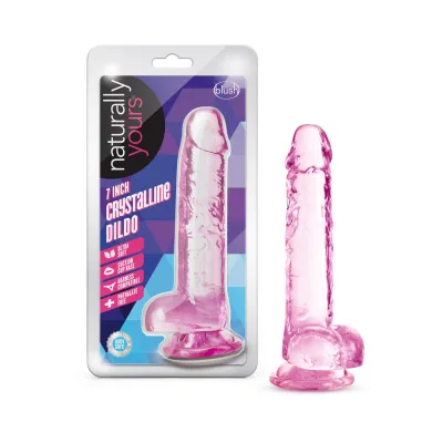 Naturally Yours 7 Inch Crystalline Dildo Rose
