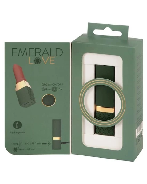Emerald Love Luxurious Lipstick Vibrator  - Green
