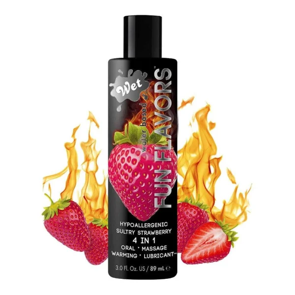 Wet Fun Flavors Sexy Strawberry Warming Water-Based Lube | 3oz