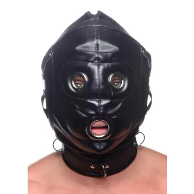 Strict Bondage Hood With Penis Gag O S Black