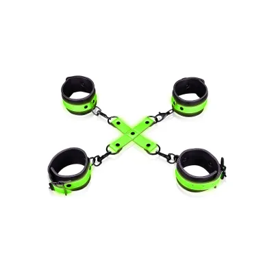 Ouch Glow in the Dark Hand and Ankle Cuffs with Hogtie