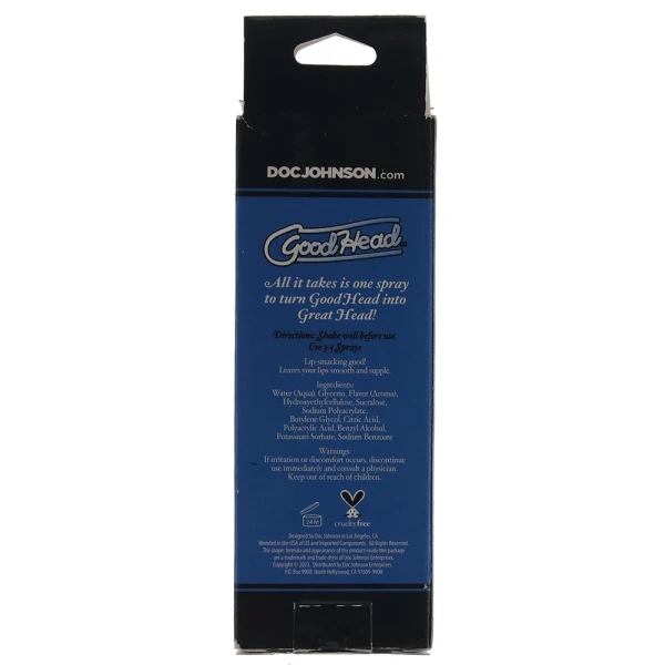 GoodHead Juicy Head Sours Dry Mouth Spray 2 oz By Doc Johnson - Sour Blue Raspberry