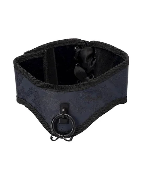 Bound Luxury Posture Collar With Cuffs  - Blue
